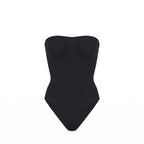 Body bustier gainant noir packshot — sans bretelles, bande silicone, finition seamless