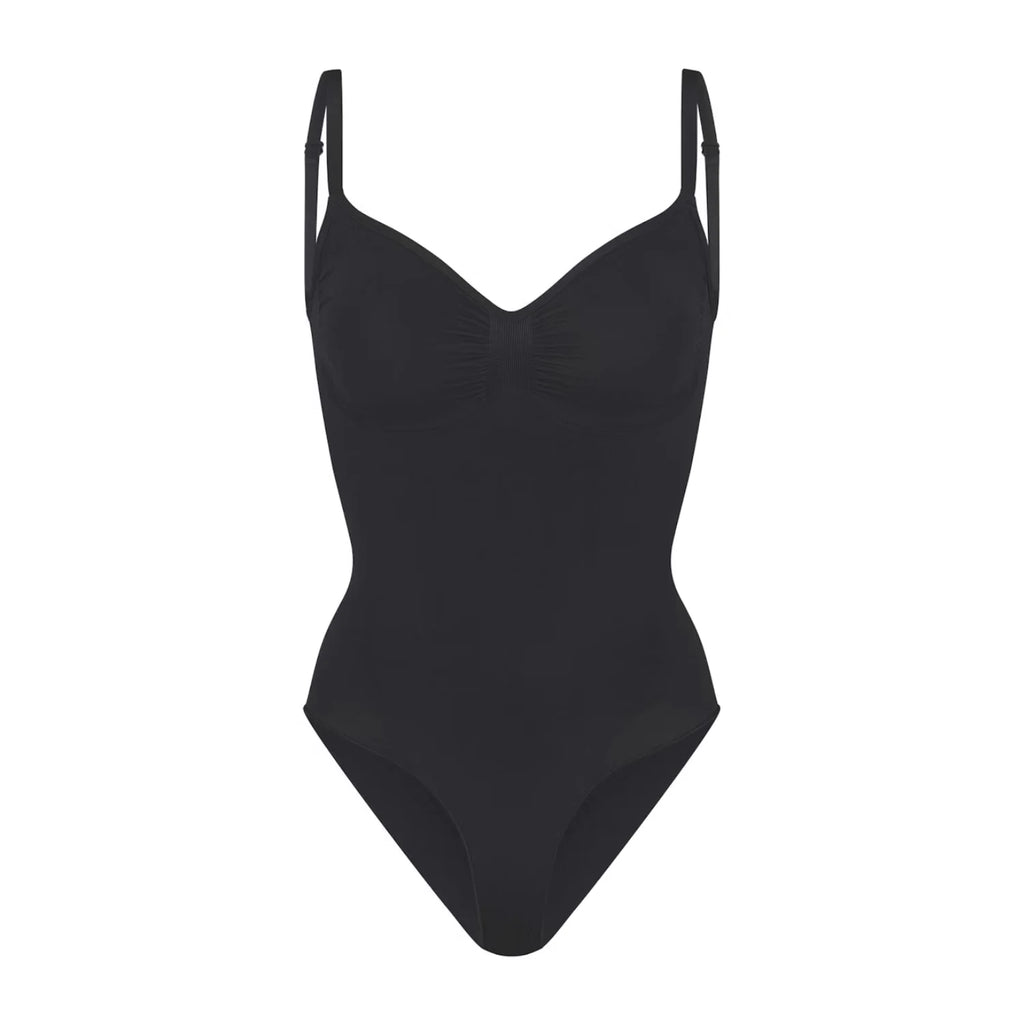 Body gainant ventre plat noir, vue produit