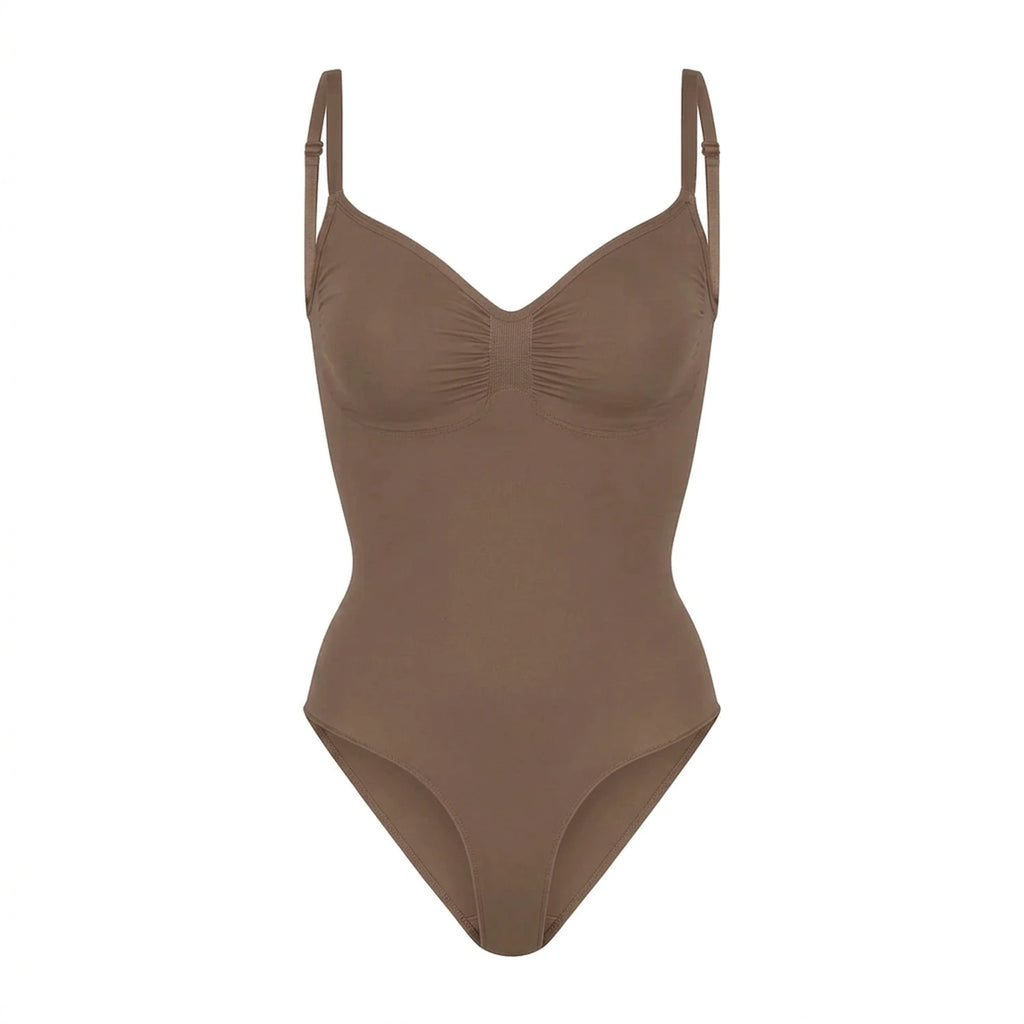 Body gainant ventre plat taupe, vue produit