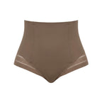 Culotte gainante invisible taupe packshot — bord laser, taille haute, bandes mesh transparentes
