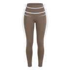 Legging amincissant taille haute Elya taupe — packshot produit, zones de compression gainante