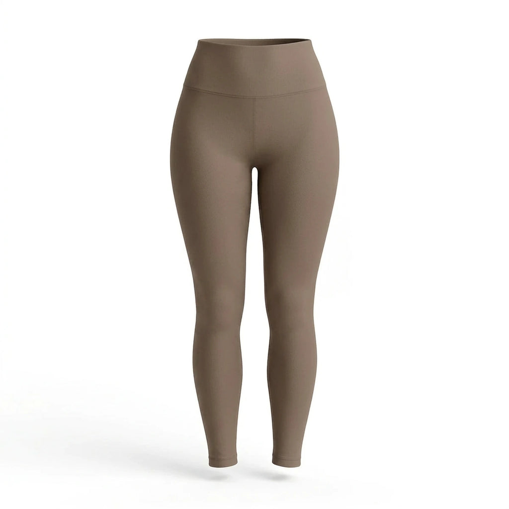 Legging push up taille haute Elya taupe — packshot produit fond blanc