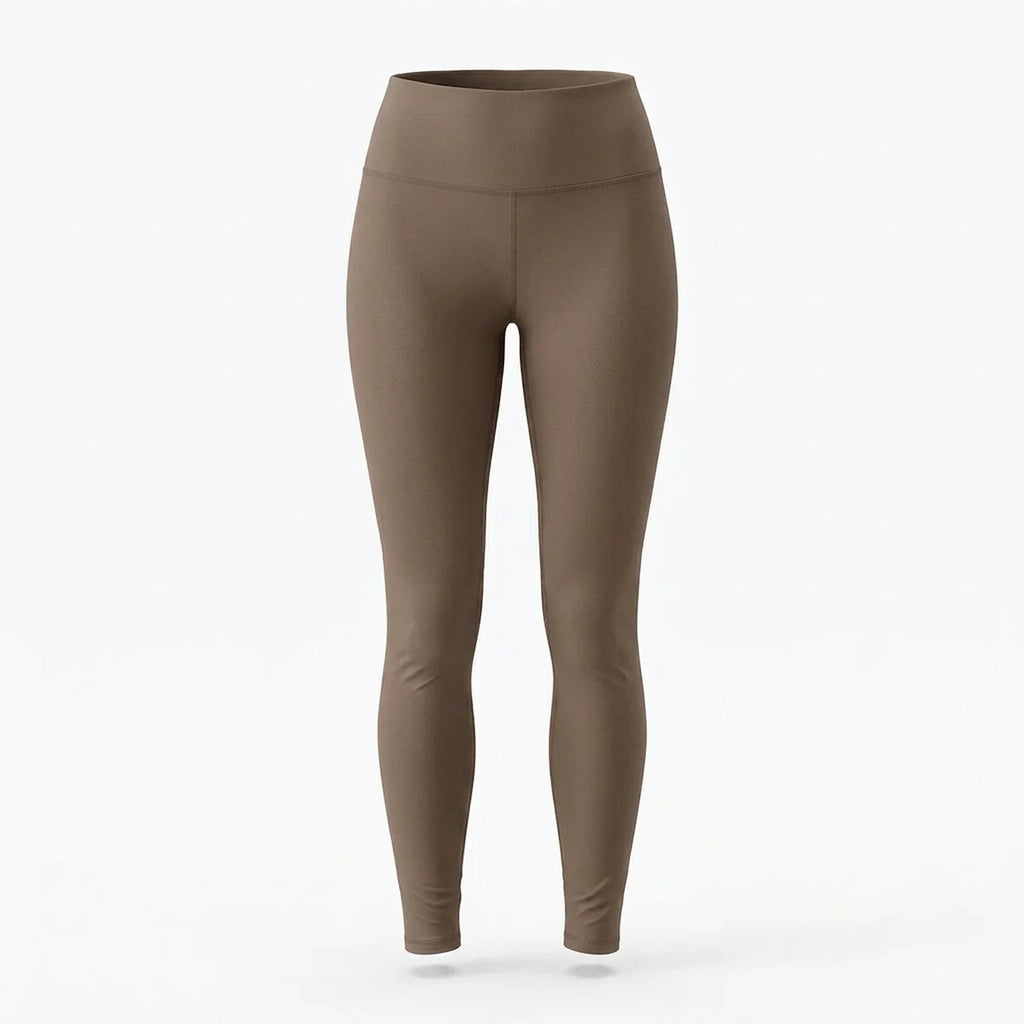 Legging taille haute gainant taupe Elya — packshot produit fond blanc