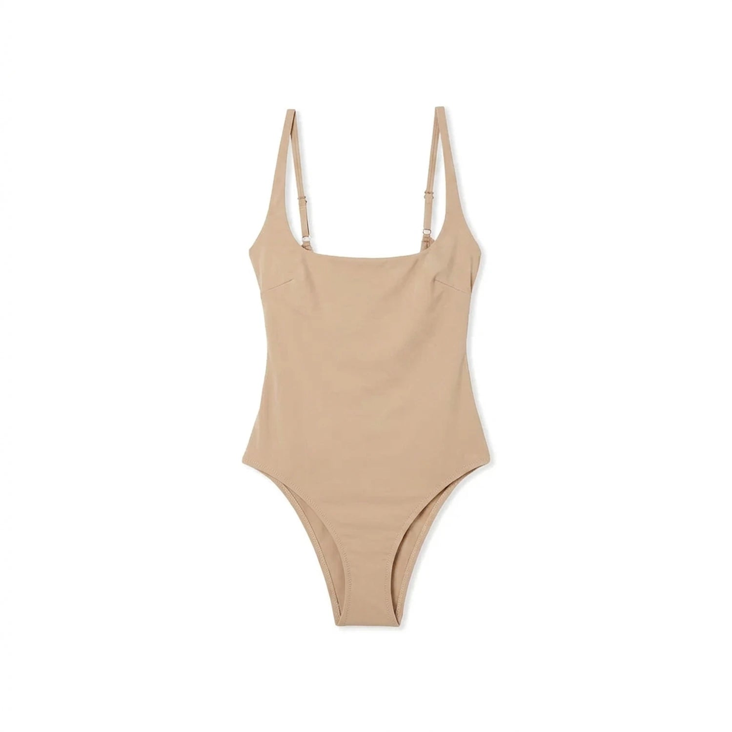Maillot 1 pièce gainant ventre plat Elya beige — vue packshot produit fond blanc