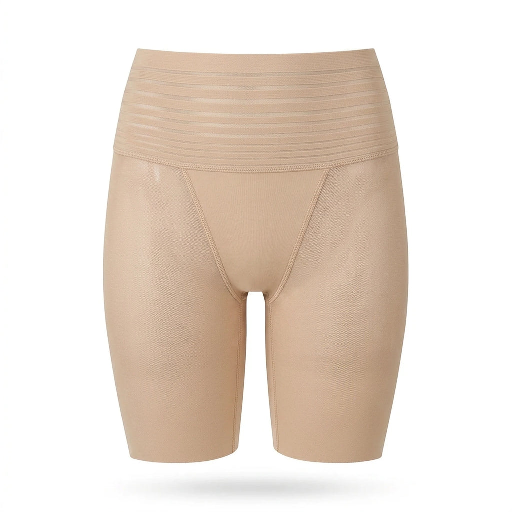 Panty anti-frottement mi-cuisse beige, taille haute, packshot