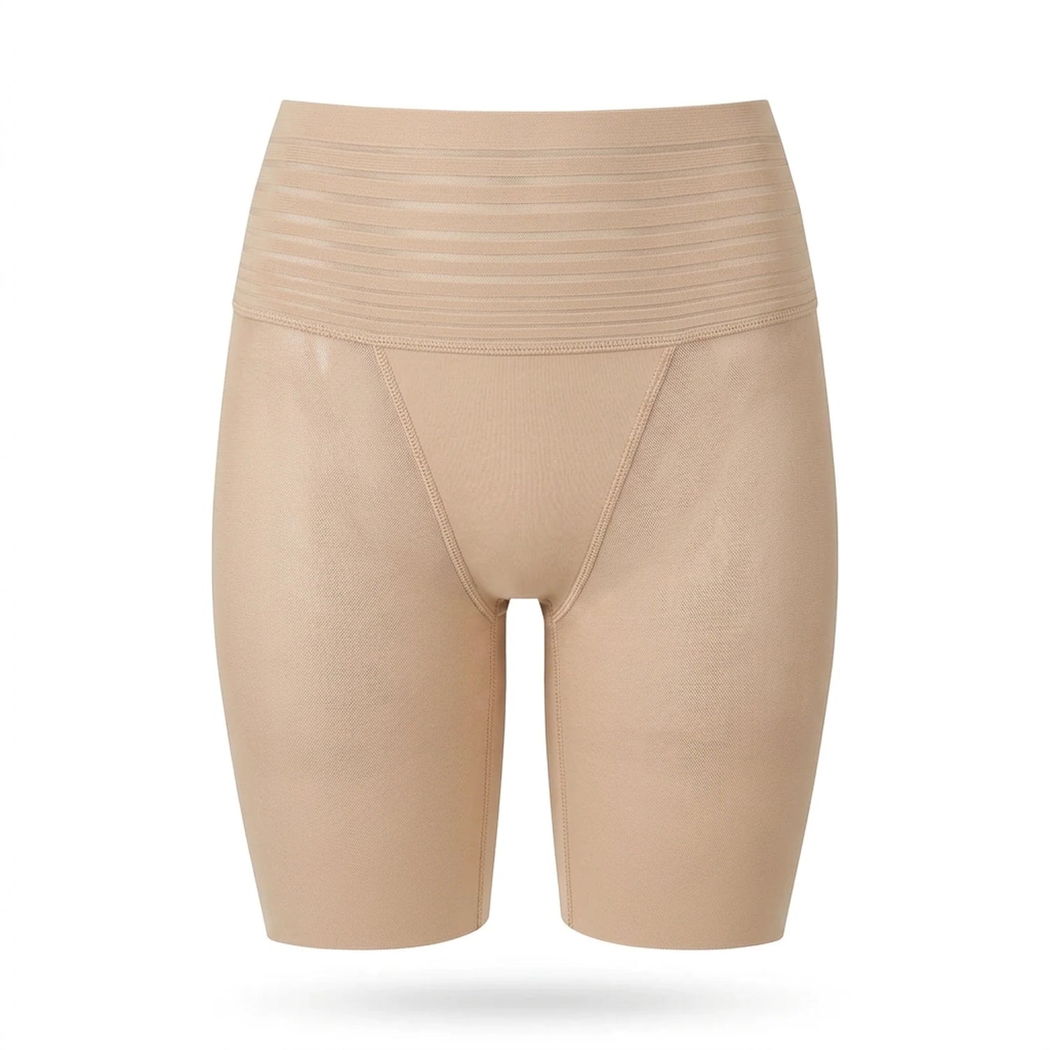 Panty anti-frottement mi-cuisse beige, taille haute, packshot