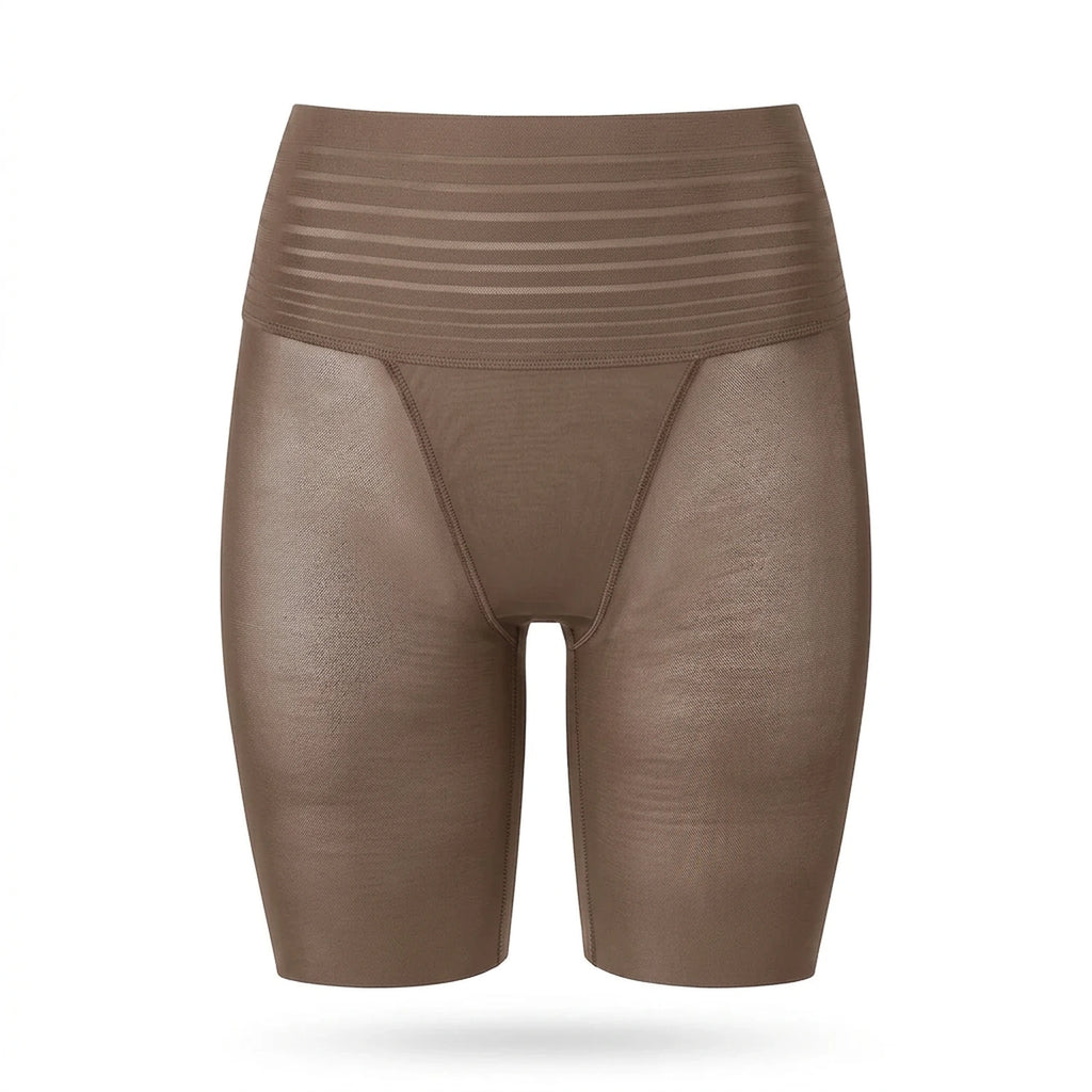 Panty anti-frottement mi-cuisse taupe, taille haute, packshot
