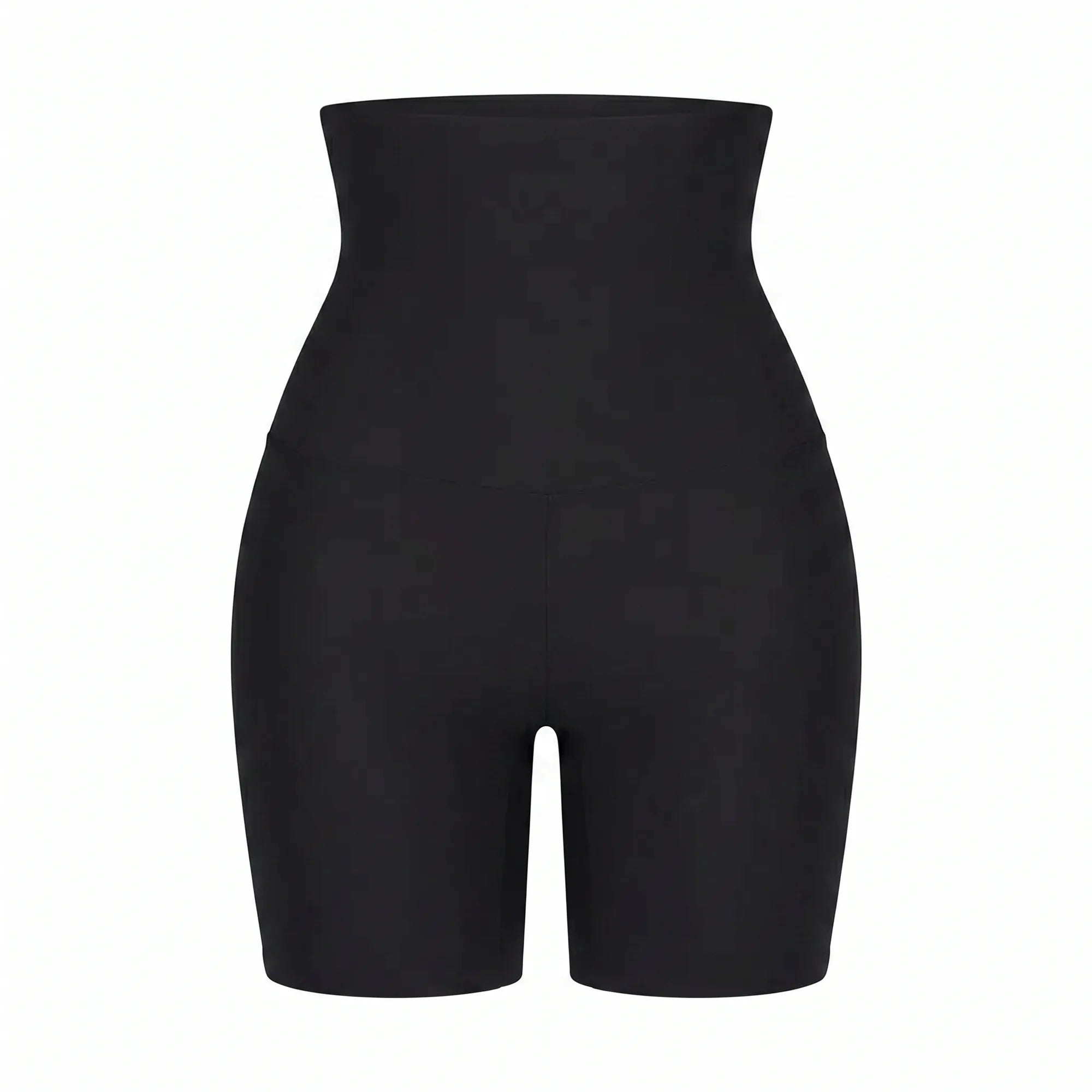 Panty gainant taille haute femme — packshot produit, coupe boyshort mi-cuisse, taille extra-haute, finition seamless