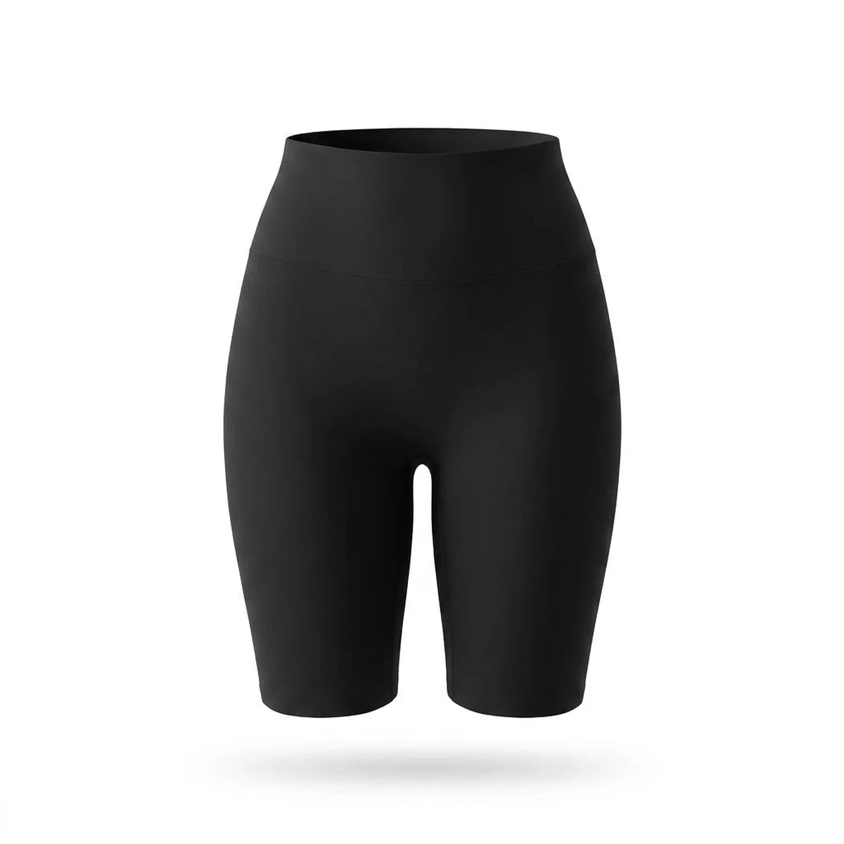 Shorty gainant invisible femme — packshot produit, boyshort noir taille haute, finition seamless