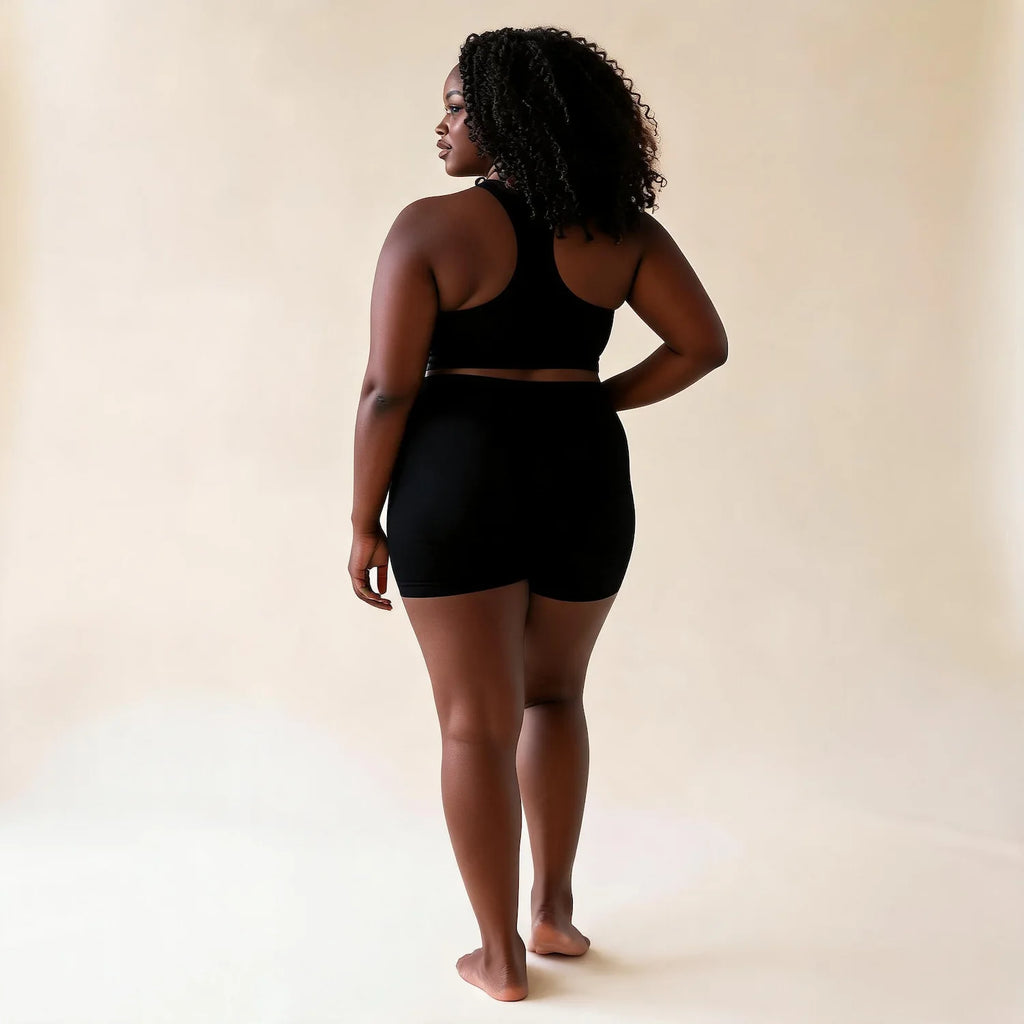 Shorty gainant noir, vue de dos boyshort