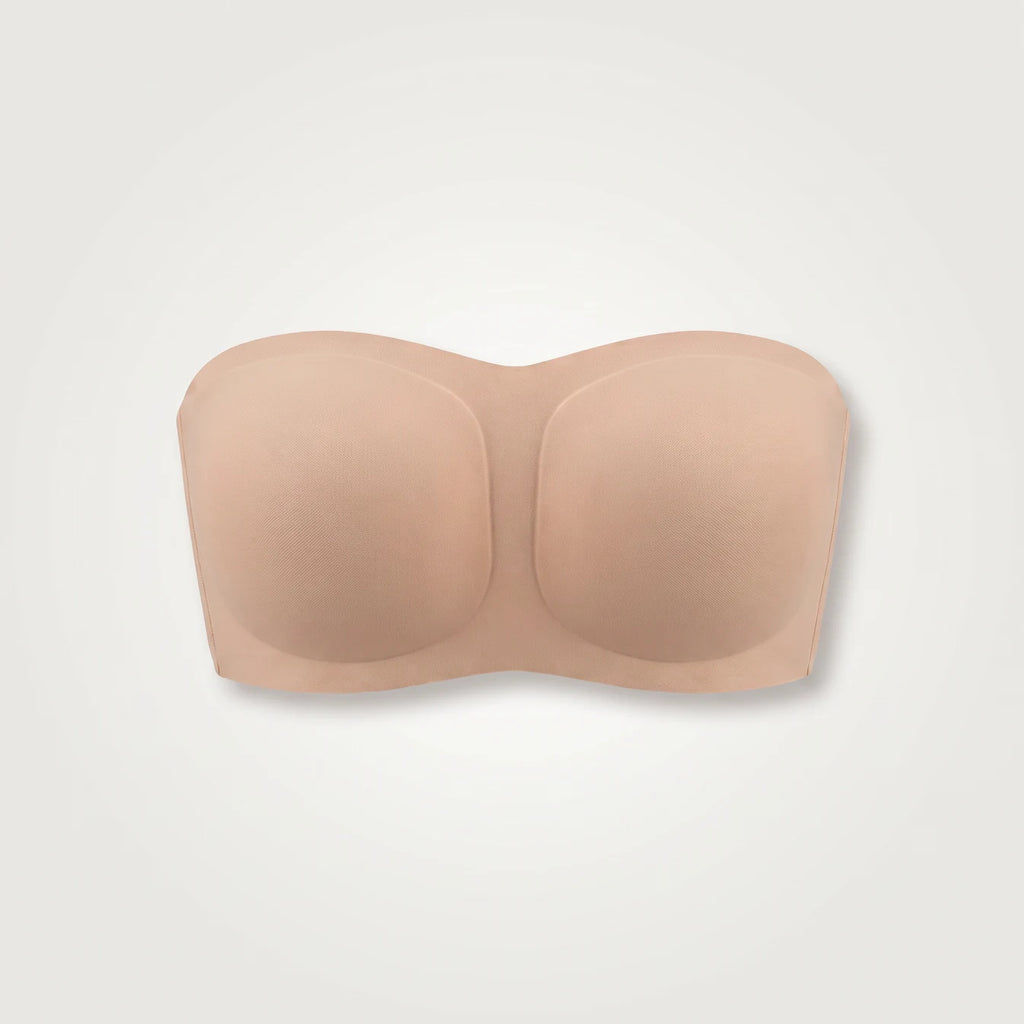 Beige invisible strapless bra, product shot