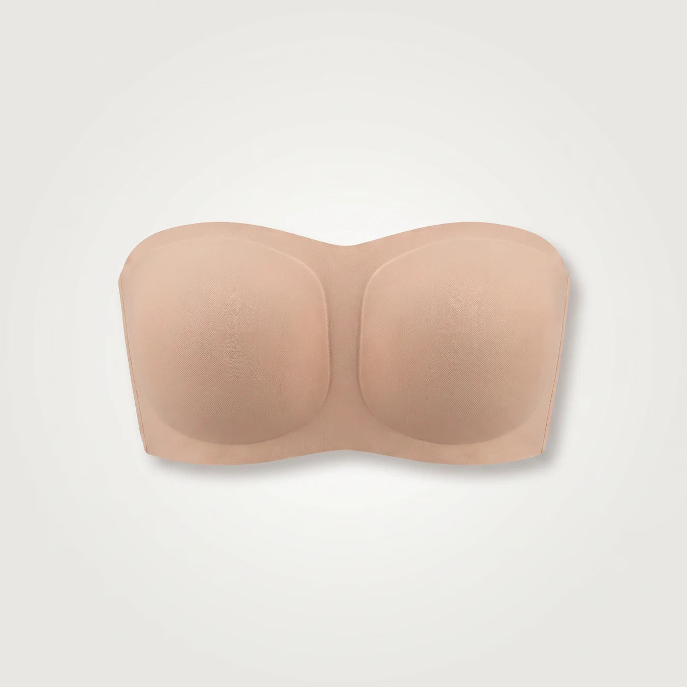 Beige invisible strapless bra, product shot
