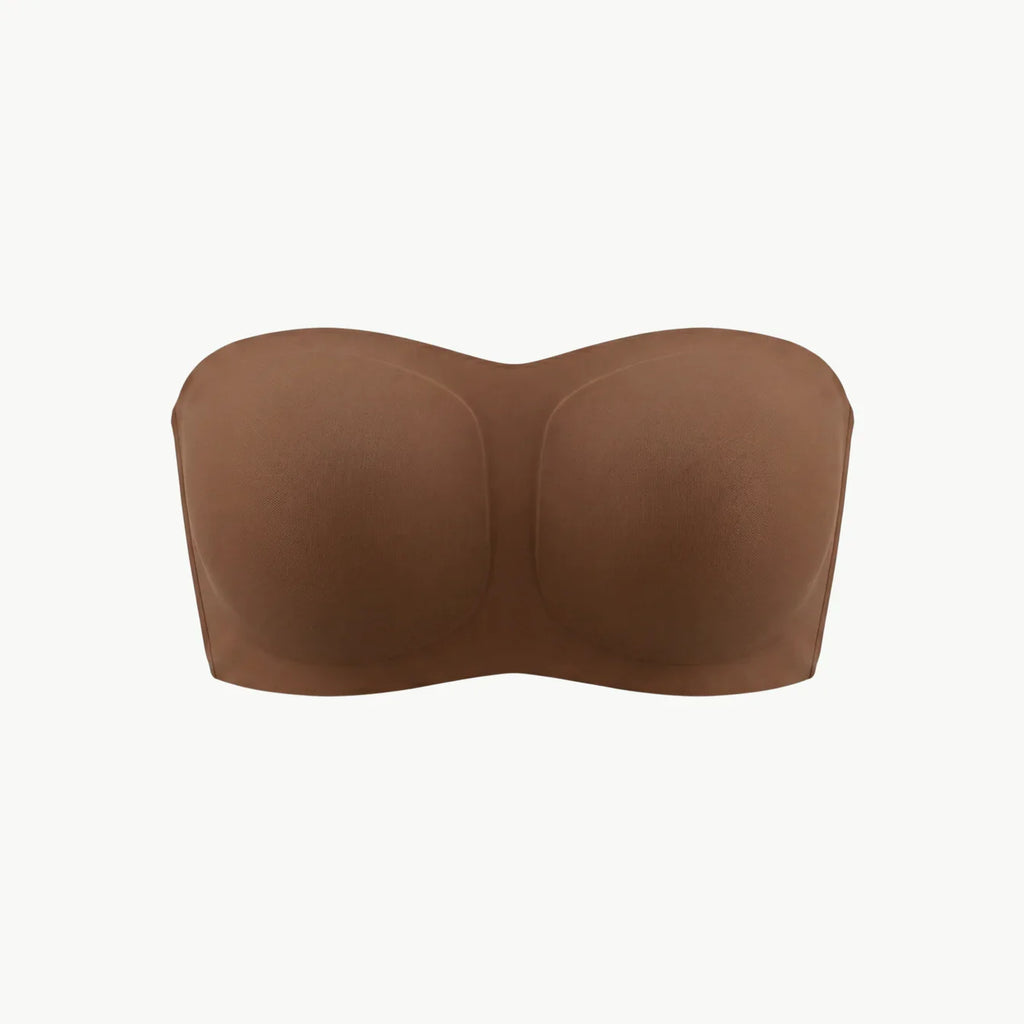 Soutien-gorge invisible sans bretelles marron, packshot